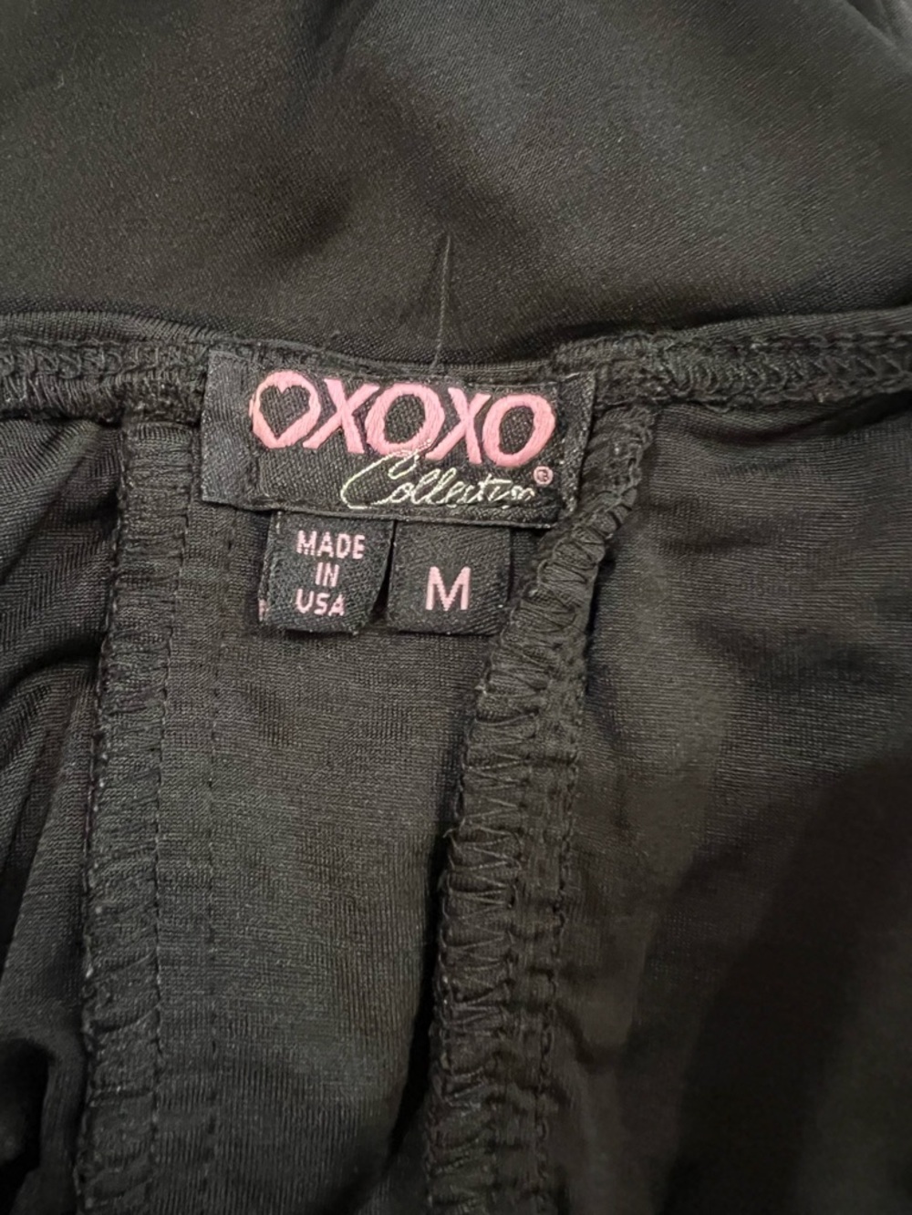 Vintage XOXO Black Halter Top Ruched Keyhole Y2K Size M Stretch - Picture 3 of 8